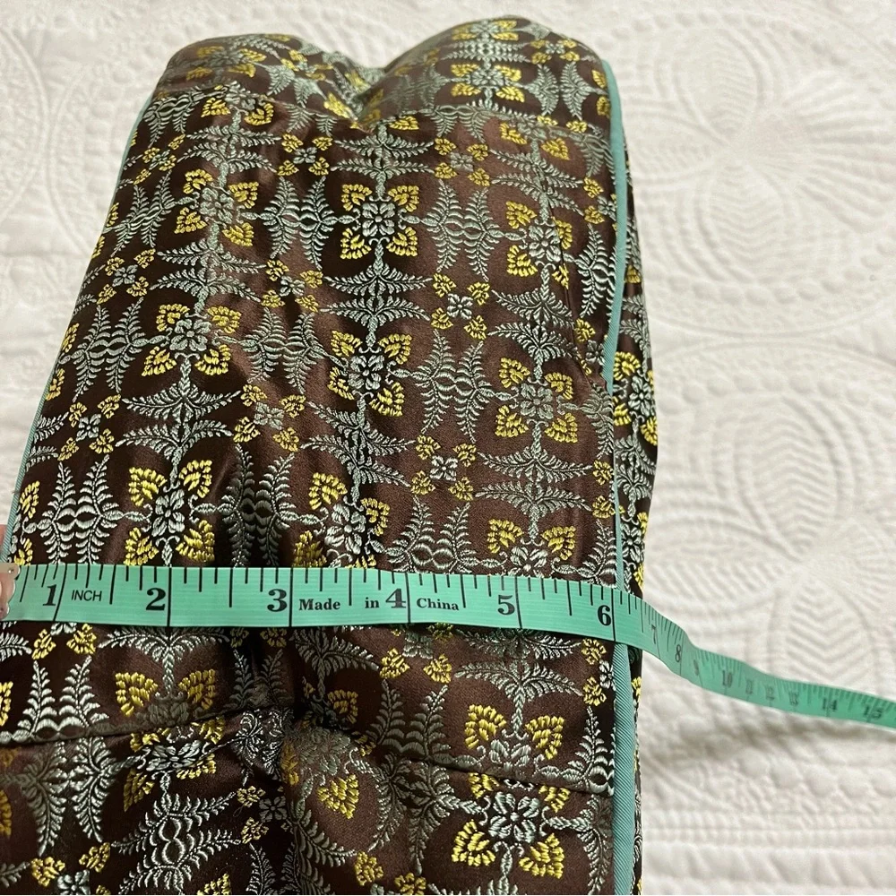 PETUNIA PICKLE BOTTOM Touring Tote Teal Brown Gold Brocade Accessories Included